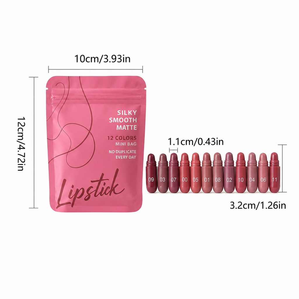 12-color capsule set mini Longlasting Matte lipstick