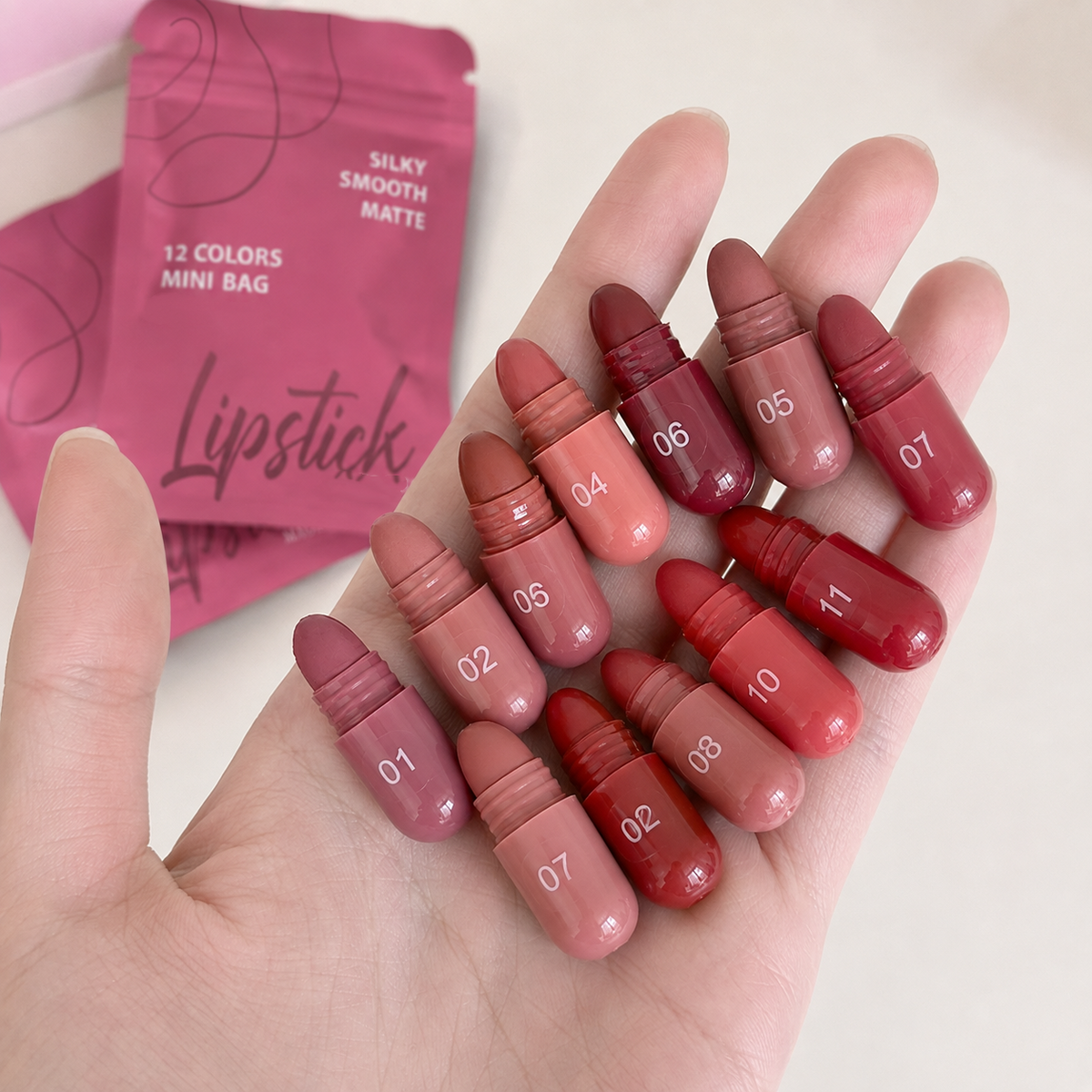 12-color capsule set mini Longlasting Matte lipstick
