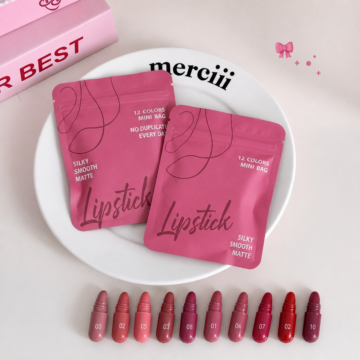 12-color capsule set mini Longlasting Matte lipstick